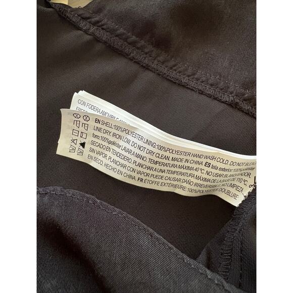 Black Satin Cami Top M Open Back Y2K Style Spaghetti Strap Minimal Chic NWT - Picture 7 of 7